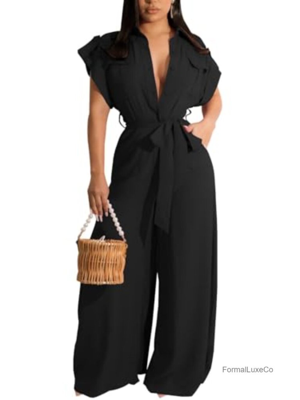 Elegant Off Shoulder Wide Leg Jumpsuit Sexy Bodycon Romper Club Party